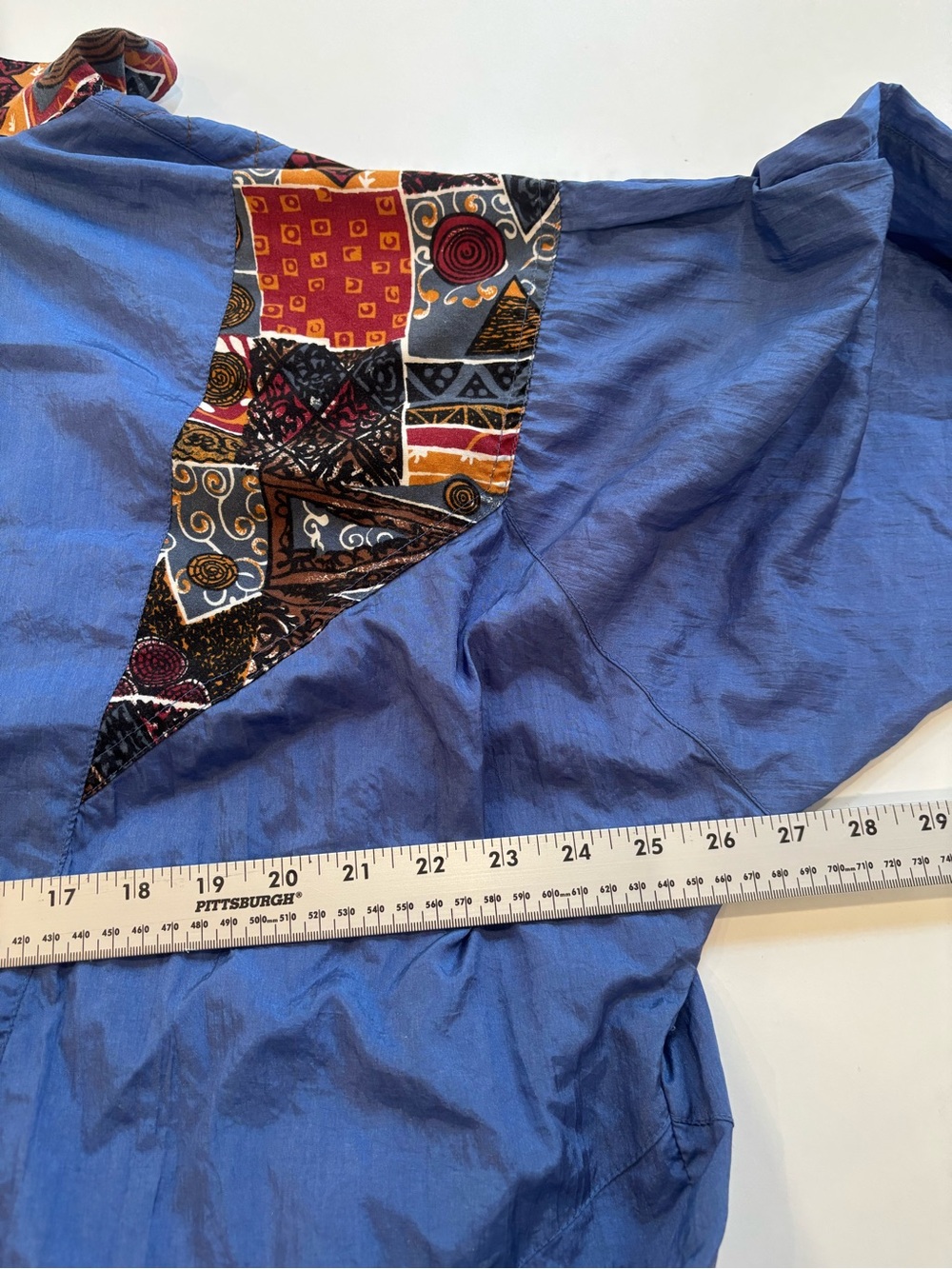 Blue Pattern-Panel Quilted Puffer Jacket - Picture 6 of 7
